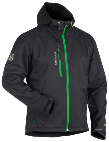 Blaklader 4949 zwart/groen softshell werkjas