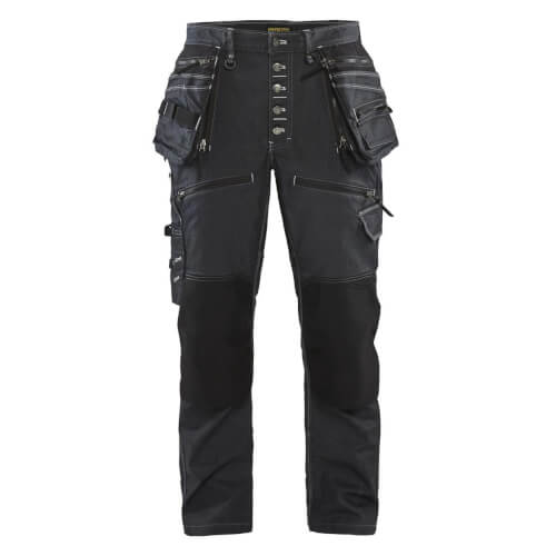 Blaklader 1999 Baggy Denim Stretch X1900 blauwe/zwarte werkbroek