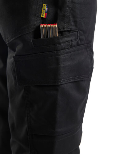 Blaklader 1448 zwarte stretch werkbroek close up