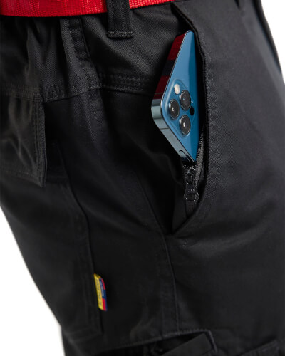 Blaklader 1448 zwarte stretch werkbroek telefoonzak