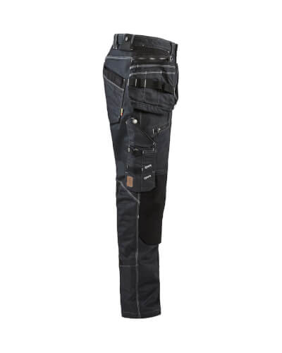 Blaklader 1999 Baggy Denim Stretch X1900 blauwe/zwarte werkbroek rechterzijde