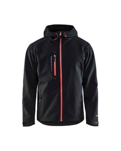 Blaklader 4949 zwart rood softshell werkjas voorzijde