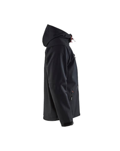 Blaklader 4949 zwart rood softshell werkjas rechterzijde