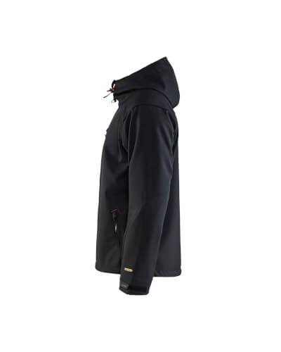 Blaklader 4949 zwart rood softshell werkjas linkerzijde