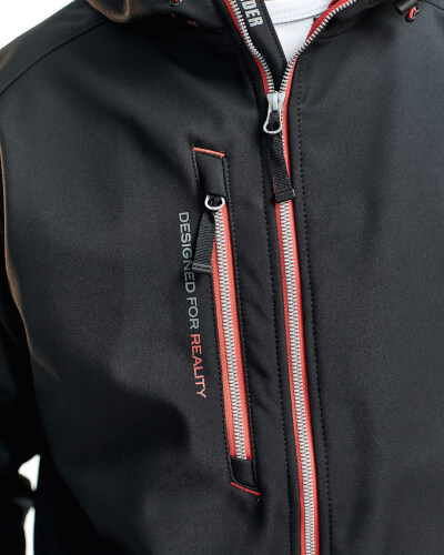 Blaklader 4949 zwart rood softshell werkjas borstzak
