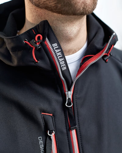 Blaklader 4949 zwart rood softshell werkjas ritssluiting