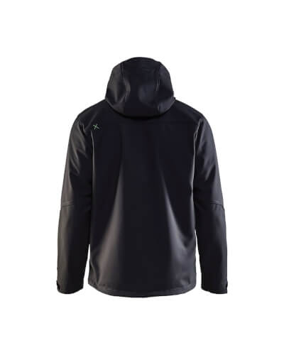 Blaklader 4949 zwart/groen softshell werkjas achterzijde