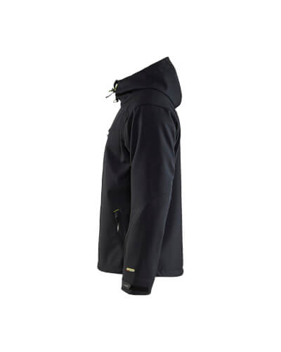 Blaklader 4949 zwart/groen softshell werkjas linkerzijde