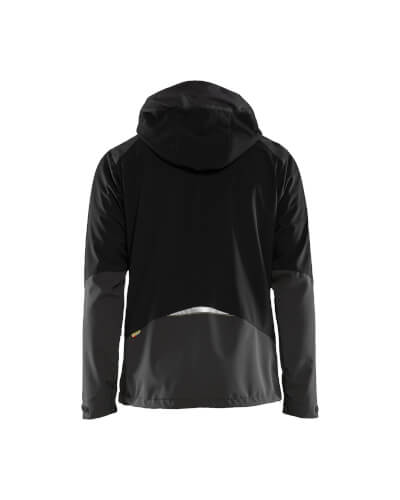 Blaklader 4749 zwart geel softshell werkjas achterzijde
