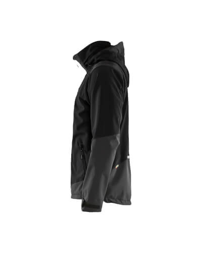 Blaklader 4749 zwart geel softshell werkjas linkerzijde