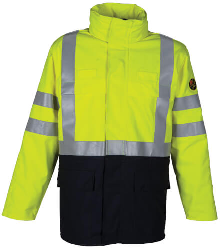 Havep 40005 fluo geel / navy werkparka