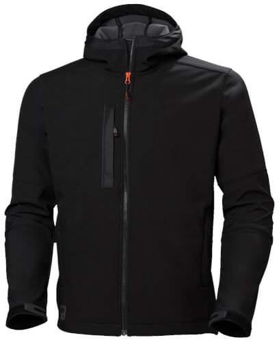 Helly Hansen 74230 Kensington zwarte softshell werkjas met capuchon