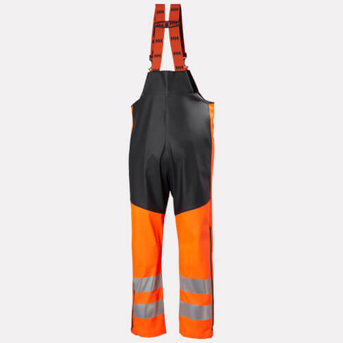 Helly Hansen 70596 Alna 2.0 fluo oranje regenbroek met bretels achterzijde