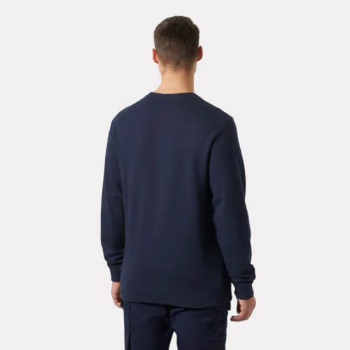 Helly Hansen 79324 590 Classic marineblauw sweatshirt in persoon achterzijde