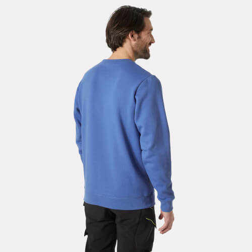 Helly Hansen 79324 558 Classic blauw sweatshirt in persoon achterzijde