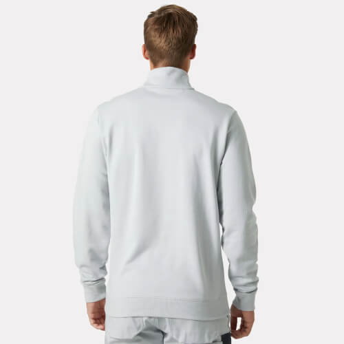 Helly Hansen 79325 910 Classic lichtgrijs sweatshirt in persoon achterzijde