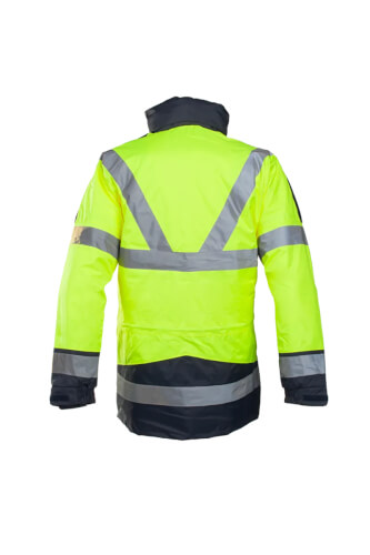 Sioen 209A Skollfield fluo gele werkparka achterzijde