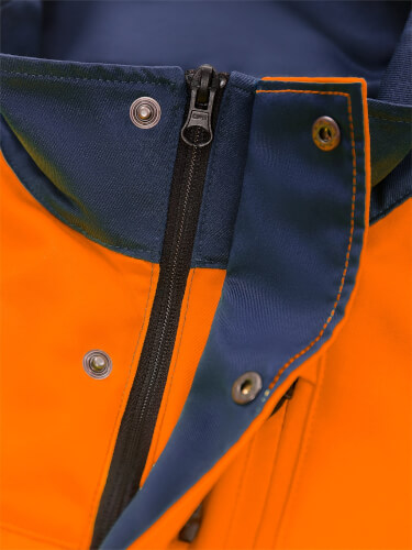Fristads 4067 GPLU fluo oranje werkjack rits met drukknoopsluiting