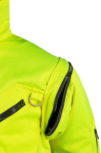 Sioen 029A Sparrow fluo gele pilotjack afritsbare mouw