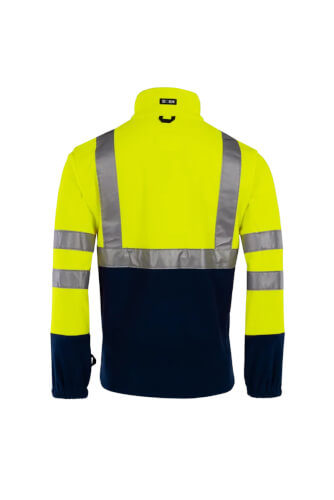Sioen 497Z Kingley fluo gele fleece werkjas achterzijde