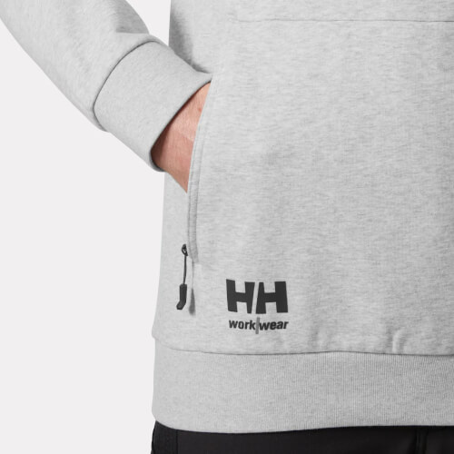 Helly Hansen 79346-932 Evo grijze hoodie steekzak met ykk rits