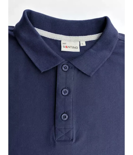 Santino Max+ marineblauw poloshirt kraag