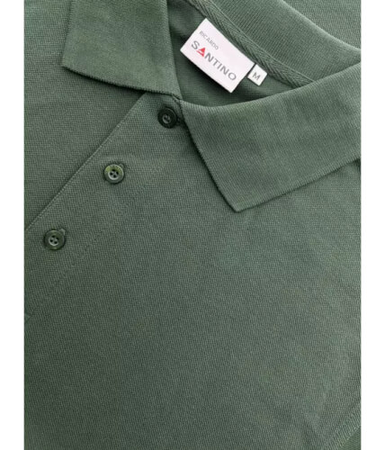 Santino Ricardo dark green poloshirt kraag