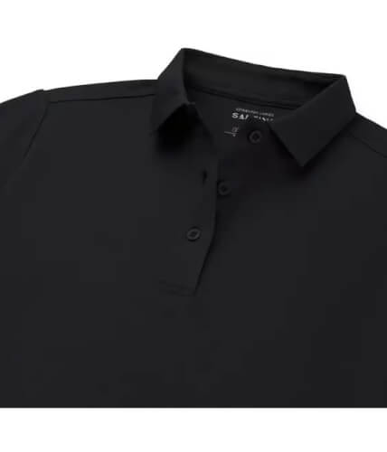 Santino Edinburgh Ladies black poloshirt kraag met knoopjes