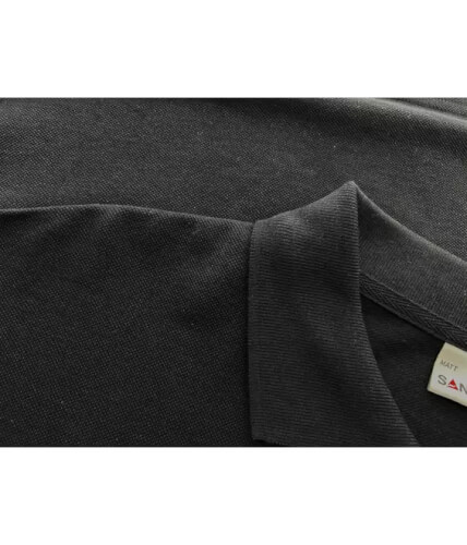 Santino Matt black poloshirt opstaande kraag