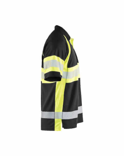 Blaklader 3338 fluo geel/zwart poloshirt rechterzijde