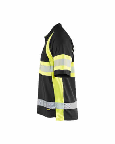 Blaklader 3338 fluo geel/zwart poloshirt linkerzijde