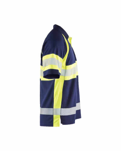Blaklader 3338 fluo geel blauw poloshirt rechterzijde