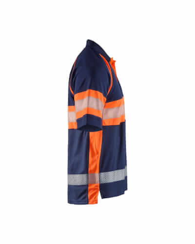Blaklader 3338 fluo oranje blauw poloshirt rechterzijde