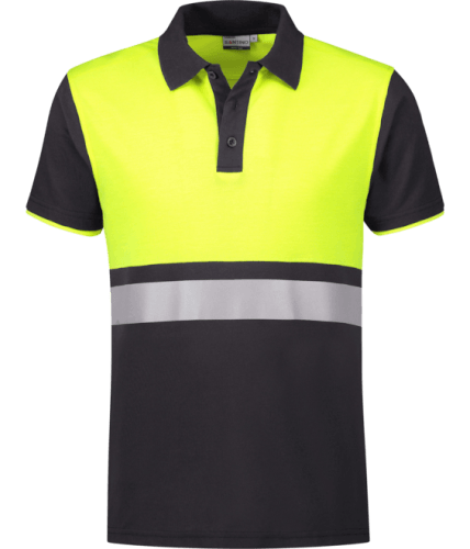 Santino Hamburg fluo geel/antraciet poloshirt