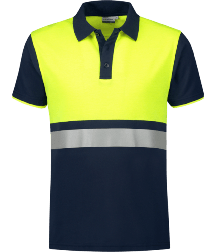 Santino Hamburg fluo geel/blauw poloshirt