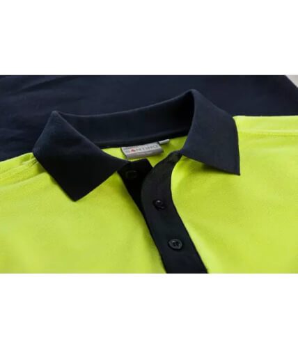 Santino Hamburg fluo geel/blauw poloshirt kraag