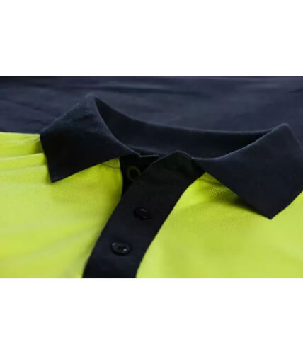 Santino Hamburg fluo geel/blauw poloshirt knoopsluiting