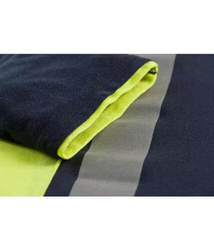 Santino Hamburg fluo geel/blauw poloshirt mouwsluiting