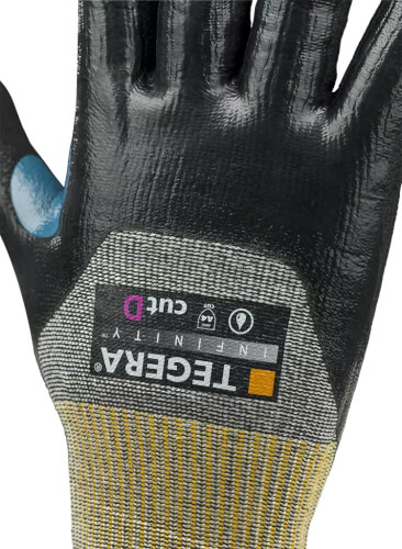 Tegera Infinity 8808 werkhandschoenen driekwart coating met label